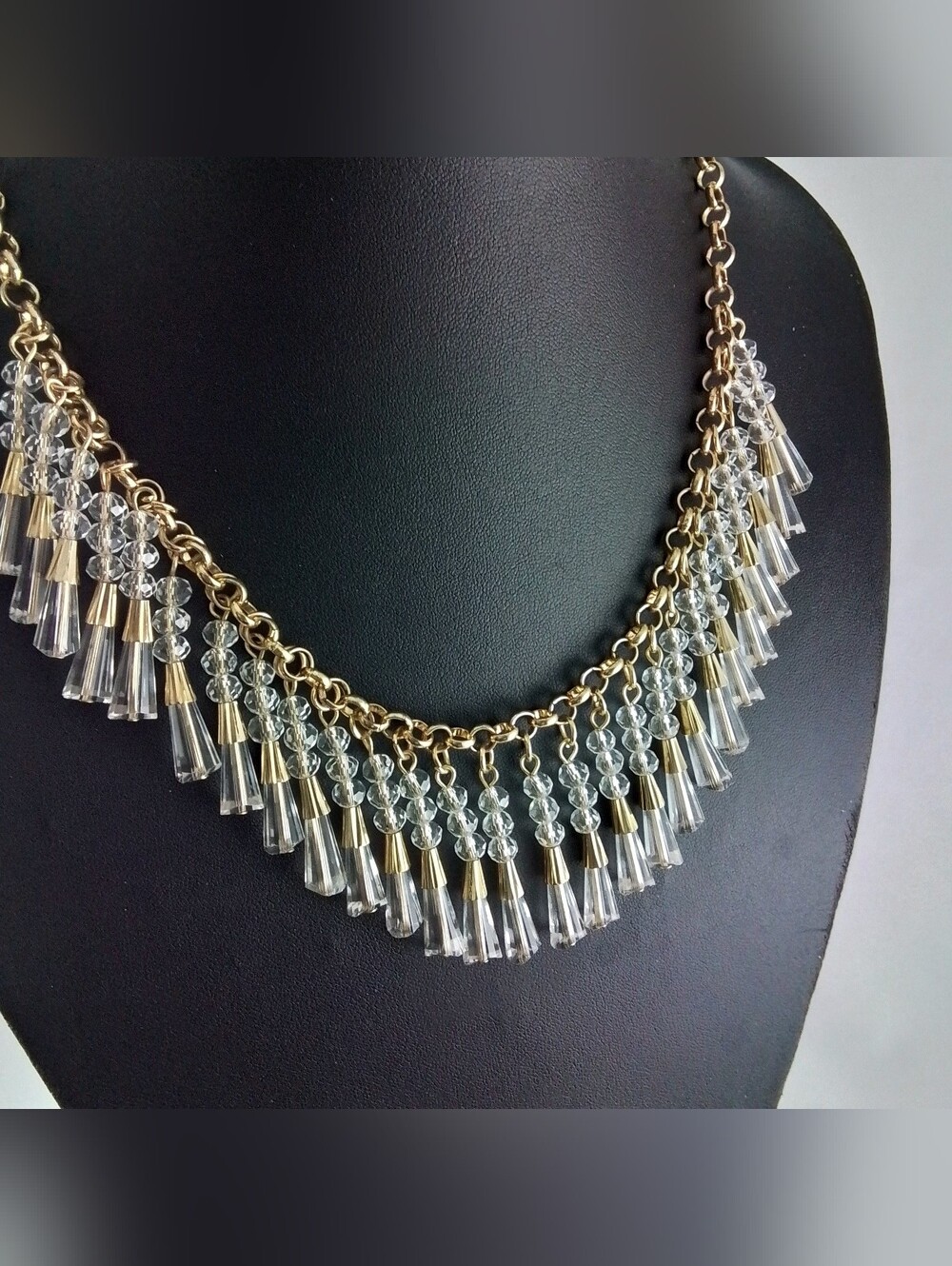 Clear Crystal Acrylic Bib Summer Fashion Necklace